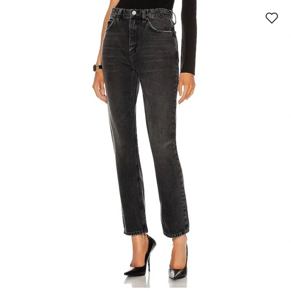 Re/Done Originals 70’s Straight Jeans In Black Wash Cotton High Rise Size 26 - Picture 1 of 8